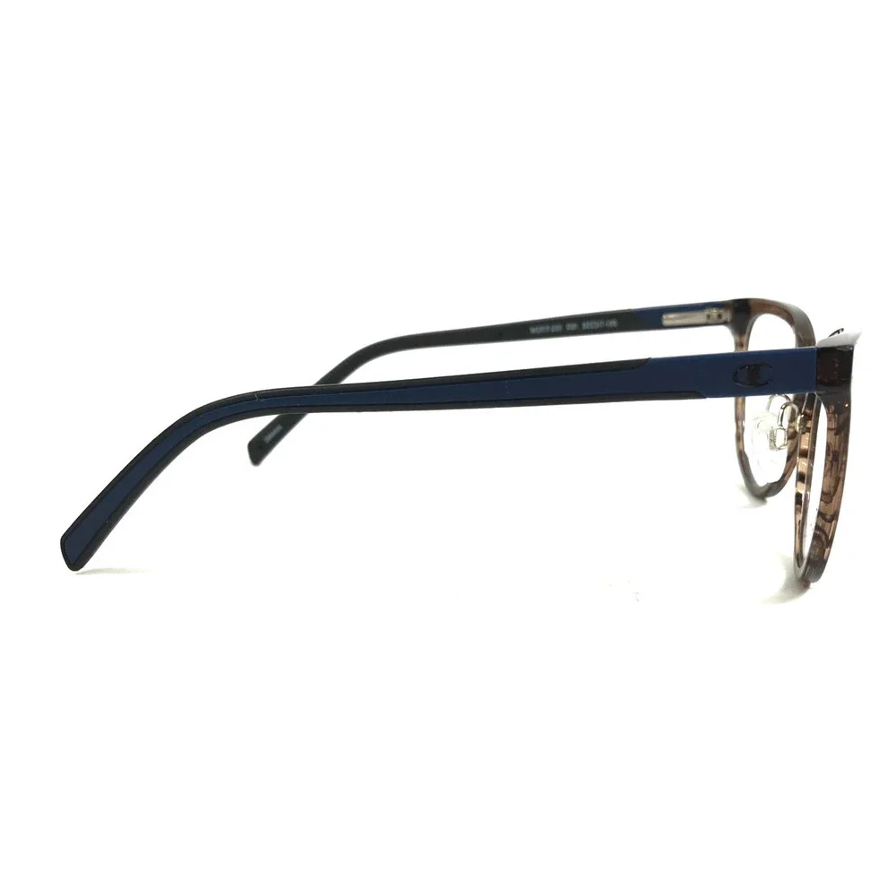 Champion Eyeglasses Frames WCFIT 201 C01 Brown Striped Blue Cat Eye 52-17-135